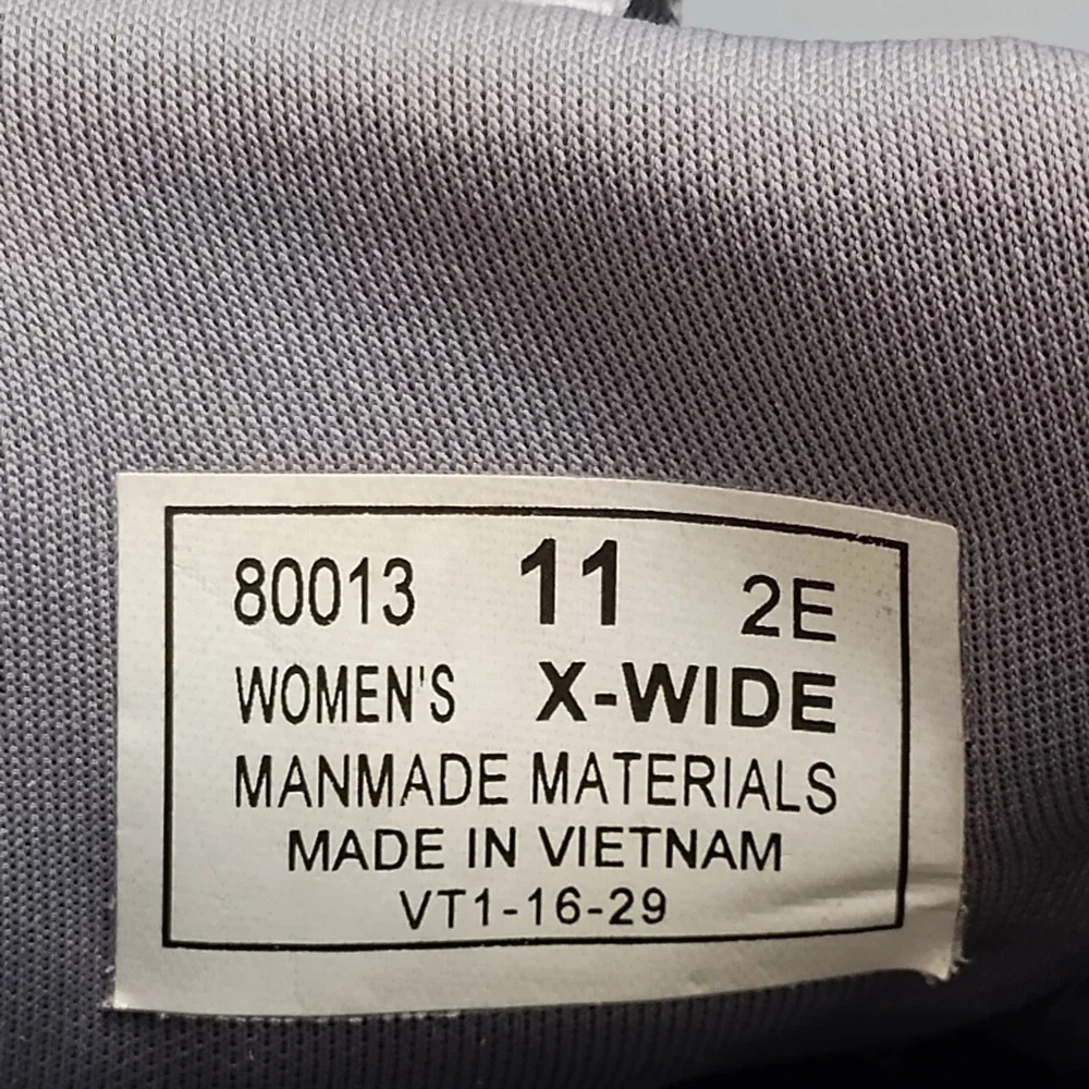 Orthofeet Kita Hands-Free Sneakers Womens 11 X-Wide 2E White Gray 80013 EUC